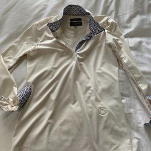 Essex White with Blue Trim Riding Show Shirt